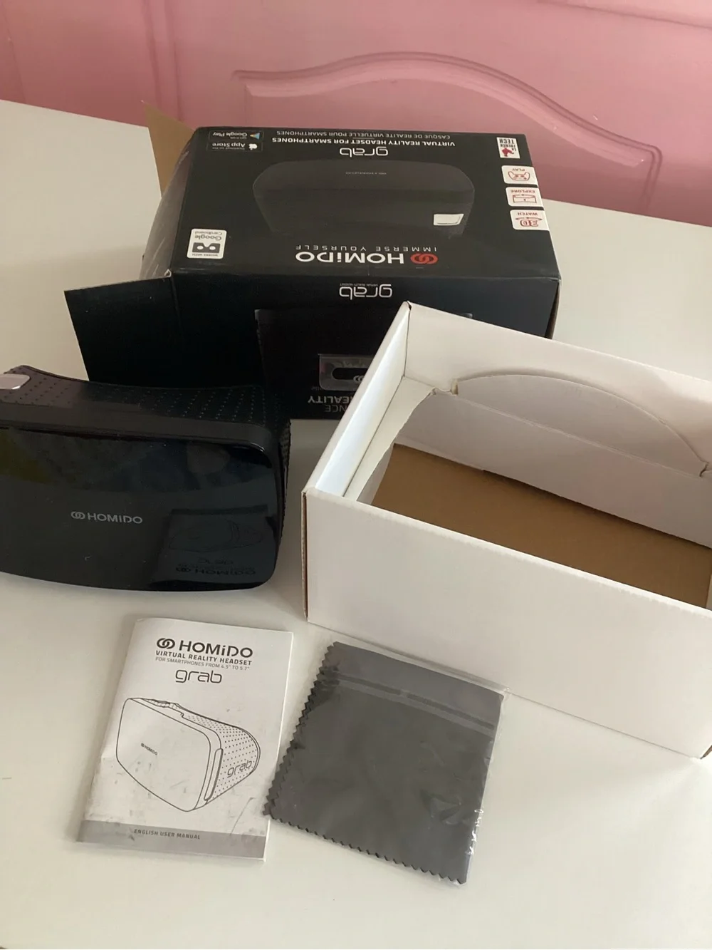 Homido Grab Virtual Reality Headset For Smartphones 3D Watch Google Cardboard